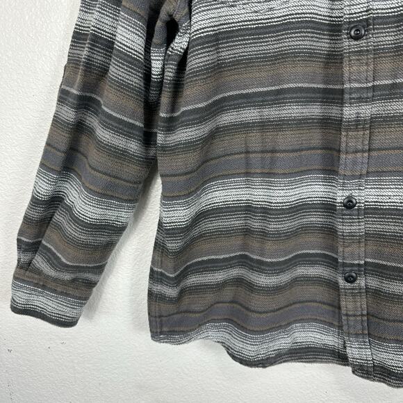 Howler Bros Shirt Mens XL Grey Stripes Rodanthe Blanket Flannel Grunge Outdoor - Picture 4 of 14